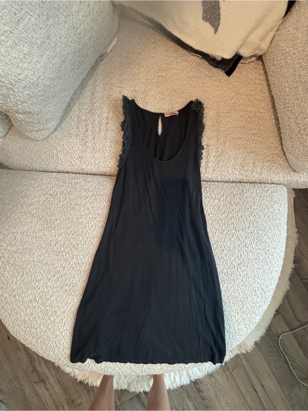 Juicy Couture Navy Sleeveless Lace-Trim Tank